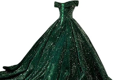 luxusní zářivé třpytivé plesové šaty večerní na ples zelené