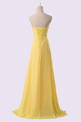 žluté společenské šaty dlouhé šifonové antické