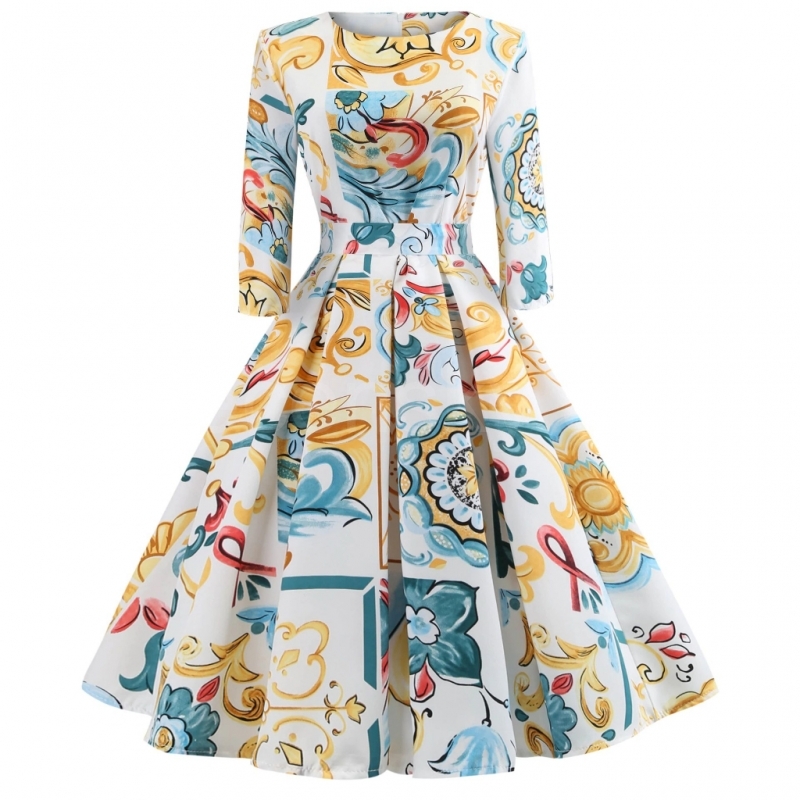 krátké šaty s rukávy retro  vintage 50´s 60´s  classic  světlé