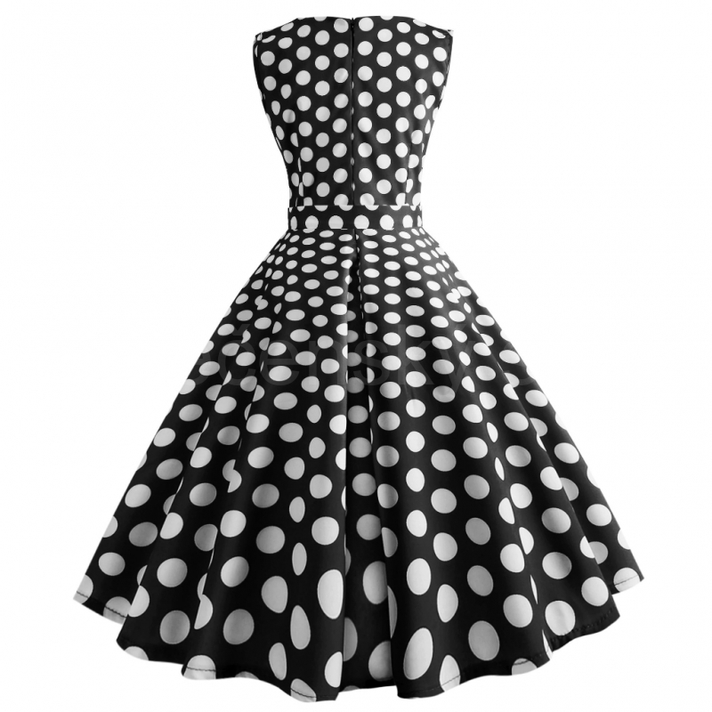 krátké šaty retro puntíkované vintage 50´s 60´s černá
