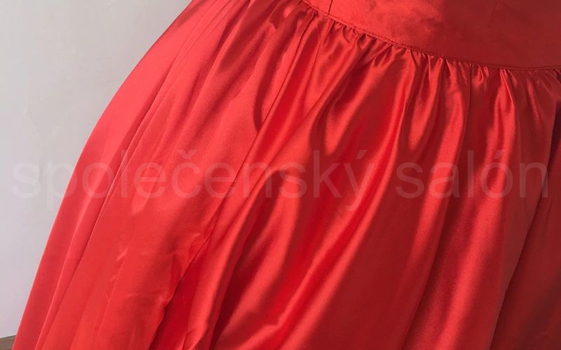 společenská plesová maxi sukně saténová červená