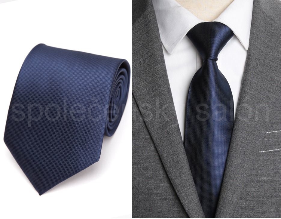 kravata pánská společenská modrá navy