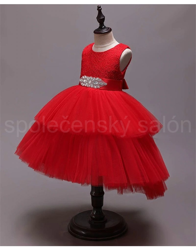 červená luxusní šaty pro malou družičku Petra 