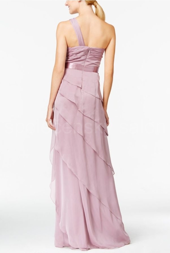 Adrianna Papell fialové společenské šaty na jedno ramínko 
