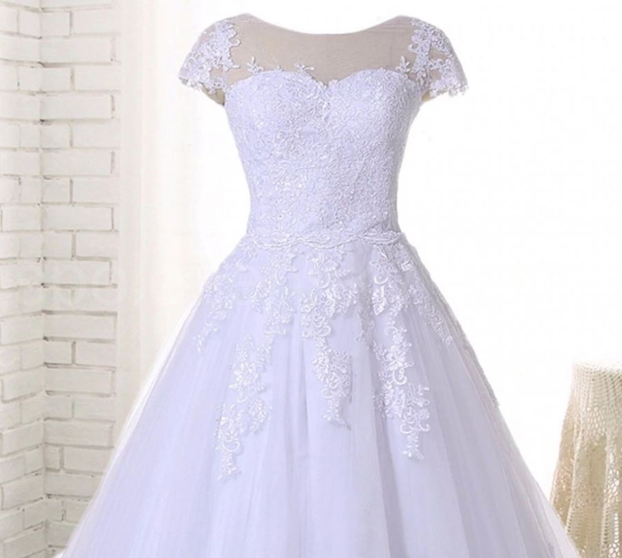 bílé svatební šaty krajkové tylové Pearl