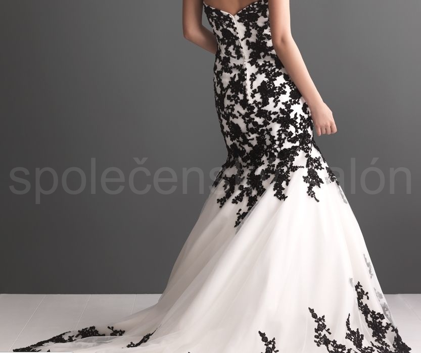 černobílé plesové nebo svatební šaty Filady