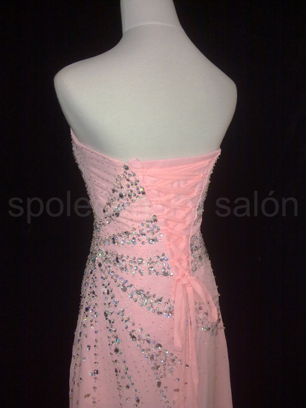 Citra plesové šaty s korálky růžové