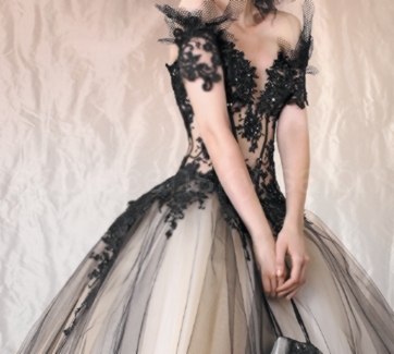 Draculia gothic černé plesové šaty