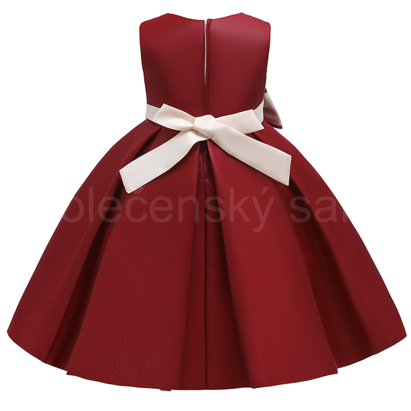 červené luxusní šaty pro malou družičku saténové