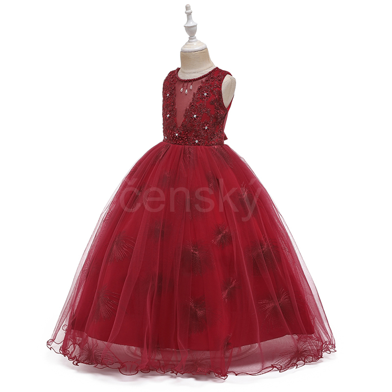 červené luxusní šaty pro malou družičku Klára 