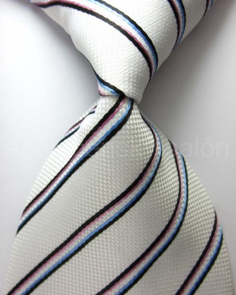 Šikmé pruhy bílá kravata
