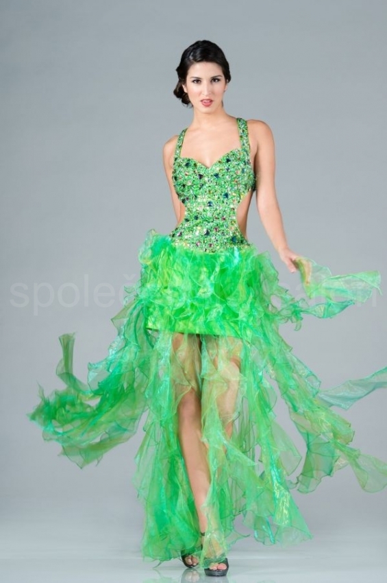 plesové šaty na maturitní ples Ingrid 13 zelené