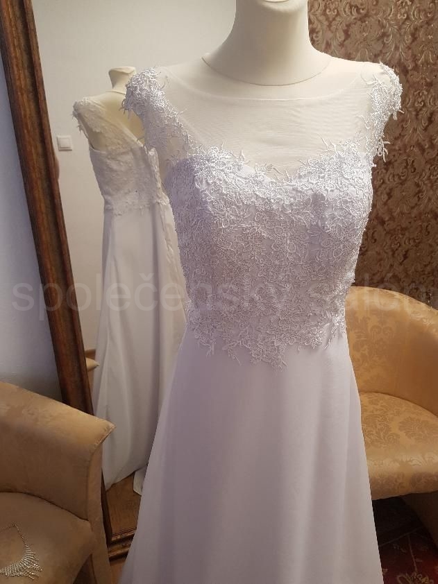 svatební šaty šifonové vintage s krajkou
