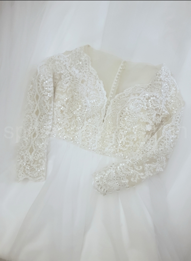 Z svatební šaty bílé luxusní s rukávy Martina