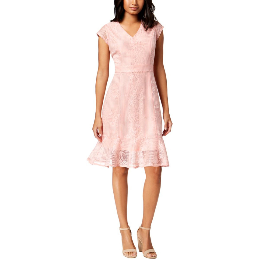 NY Collection krátké růžové společenské šaty