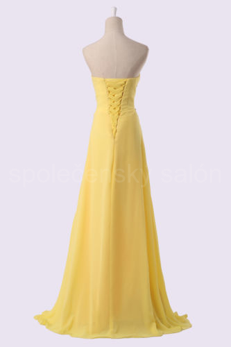 žluté společenské šaty dlouhé šifonové antické